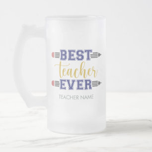 Personalisierter bester Lehrer je - individuelles  Mattglas Bierglas