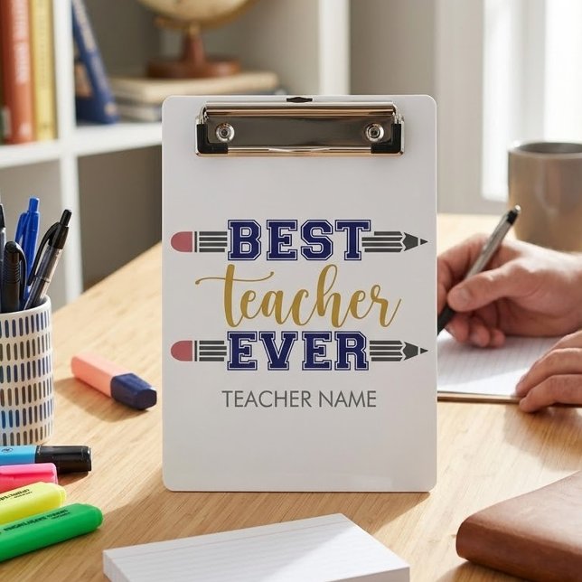 Personalisierter bester Lehrer je - individuelles  Mini Klemmbrett (Von Creator hochgeladen)