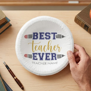 Personalisierter bester Lehrer je - individuelles Pappteller
