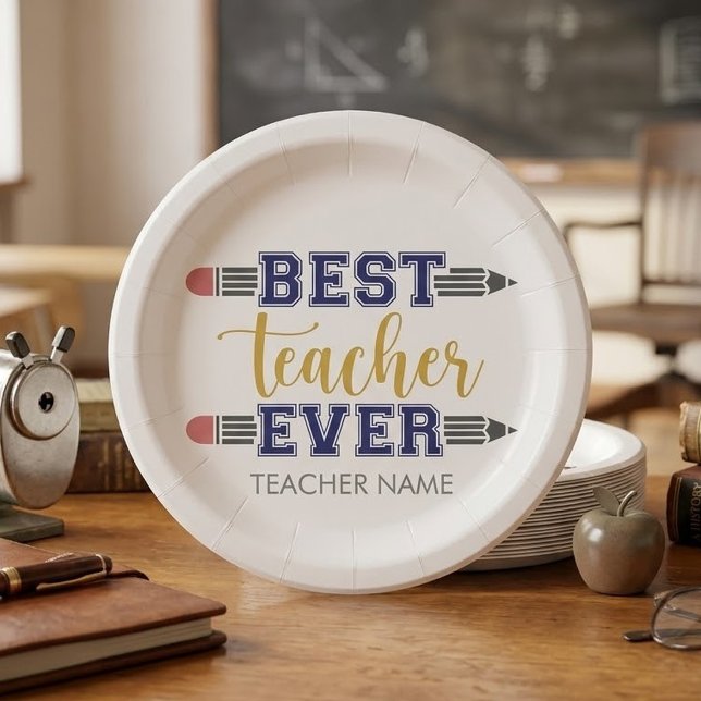 Personalisierter bester Lehrer je - individuelles  Pappteller (Von Creator hochgeladen)