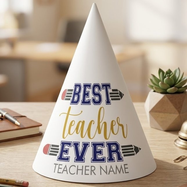Personalisierter bester Lehrer je - individuelles  Partyhütchen (Von Creator hochgeladen)