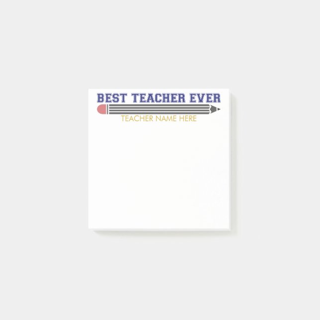Personalisierter bester Lehrer je - individuelles  Post-it Klebezettel (Vorderseite)