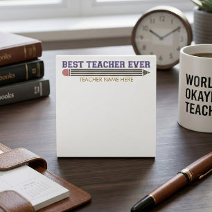 Personalisierter bester Lehrer je - individuelles Post-it Klebezettel