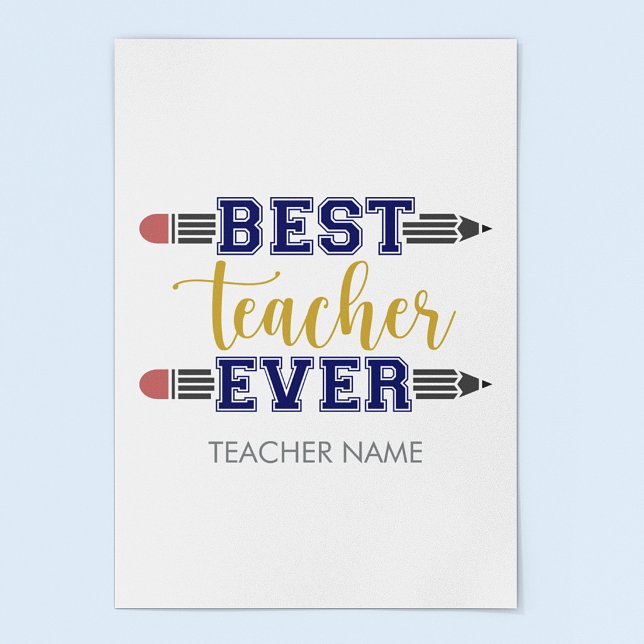 Personalisierter bester Lehrer je - individuelles  Poster (Von Creator hochgeladen)
