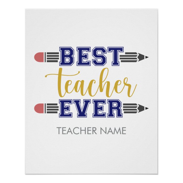 Personalisierter bester Lehrer je - individuelles  Poster (Vorderseite)