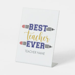 Personalisierter bester Lehrer je - individuelles Sockelschild