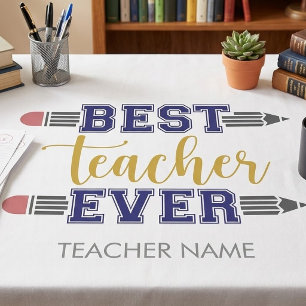 Personalisierter bester Lehrer je - individuelles  Tischdecke