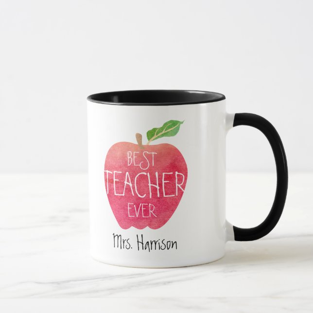 Personalisierter bester Lehrer-überhaupt Tasse (Rechts)
