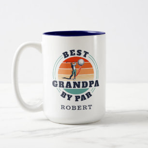 Personalisierter bester Opa Par Golfplatz Lover Zweifarbige Tasse