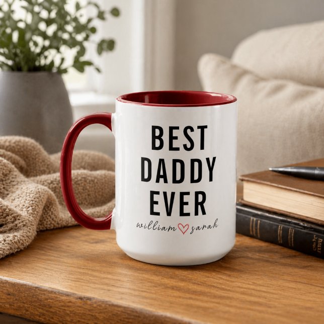 Personalisierter Bester Papa Aller Zeiten | Indivi Tasse (Personalized Best Daddy Ever | Custom Father’s Day Mug)