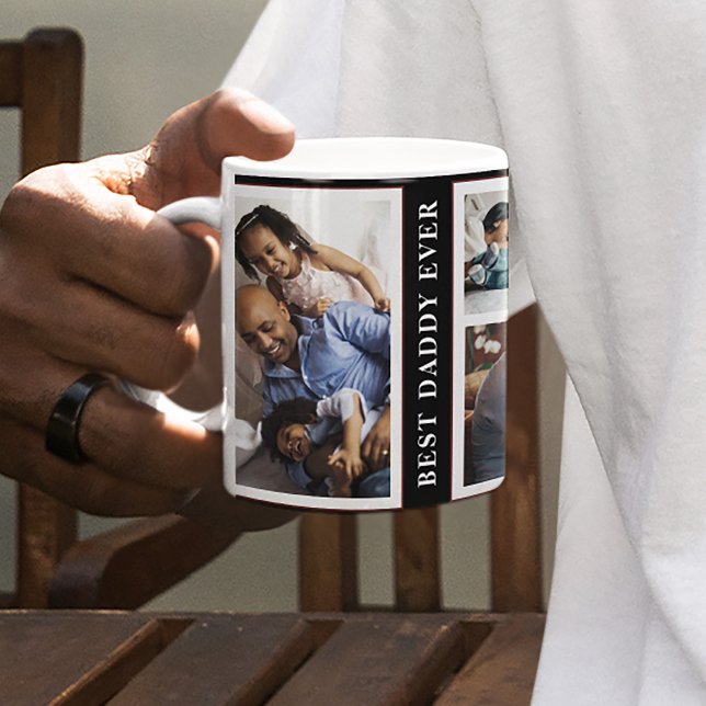 Personalisierter bester Papa je Foto Collage Kaffeetasse (Von Creator hochgeladen)