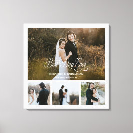 Personalisierter bester Tag je 4 FotoCollage Leinwanddruck