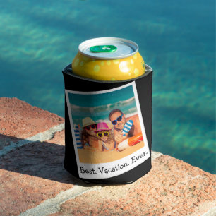 Personalisierter bester Urlaub je Foto Schwarz Can Dosenkühler