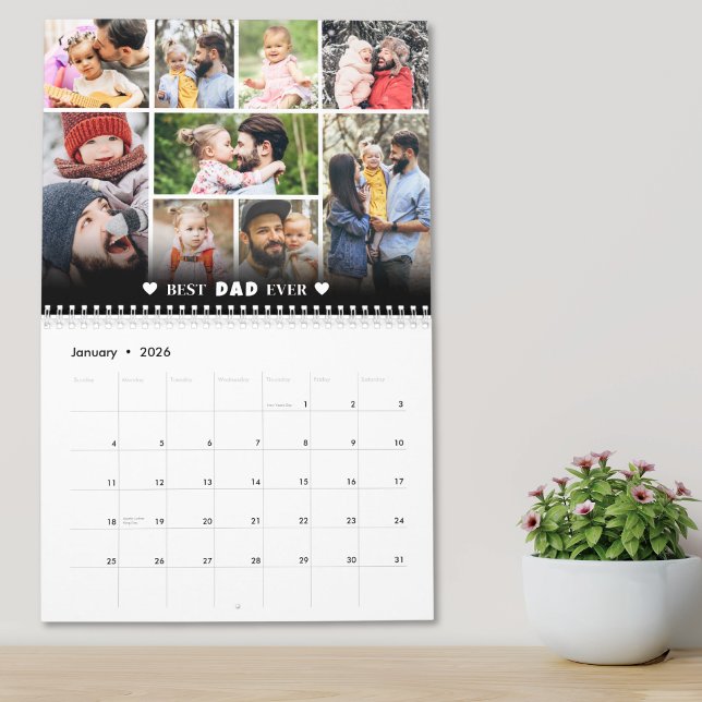 Personalisierter bester Vater Fotocollage Vater Kalender (Personalized Best Dad Photo Collage Father Calendar)