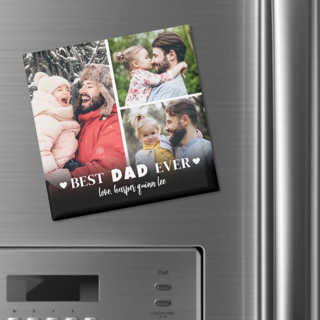 Personalisierter bester Vater Fotocollage Vater Magnet (Personalized Best Dad Photo Collage Father magnet)