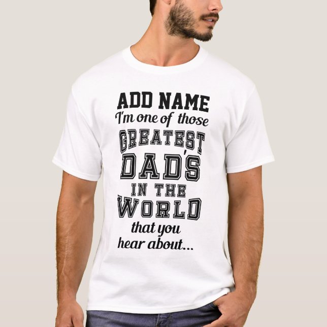 Personalisierter Bester Vater im Weltwitz T-Shirt (Vorderseite)