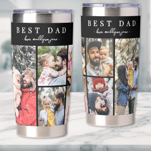 Personalisierter bester Vater je 8 Foto Collage Va Thermobecher
