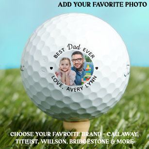 Personalisierter bester VATER je Custom Foto Title Golfball