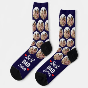 Personalisierter bester Vater je Kind Foto Marine Socken