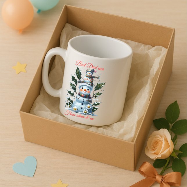 Personalisierter bester Vater je Snowman_Custom no Kaffeetasse (Von Creator hochgeladen)