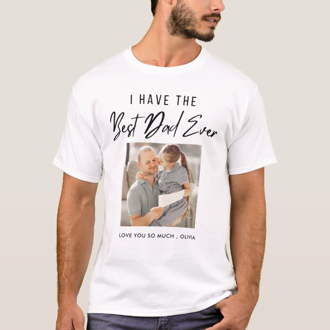 Personalisierter bester Vater je Typografisches Fo T-Shirt (Vorderseite)