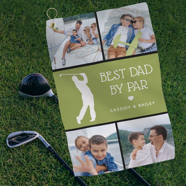 Personalisierter bester Vater per Par FotoCollage  Golfhandtuch (Von Creator hochgeladen)