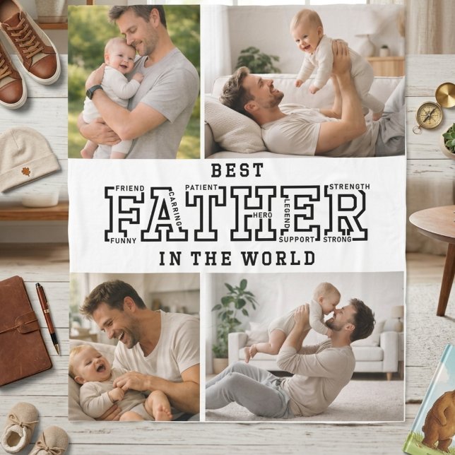Personalisierter bester Vatertag | Benutzerdefinie Fleecedecke (Personalized Best Father’s Day | Custom daddy Fleece Blanket)