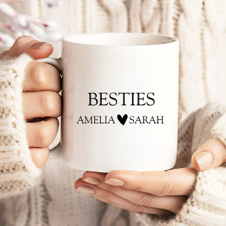 Personalisierter Besties-Kaffeebecher, Geschenk fü Jumbo-Tasse