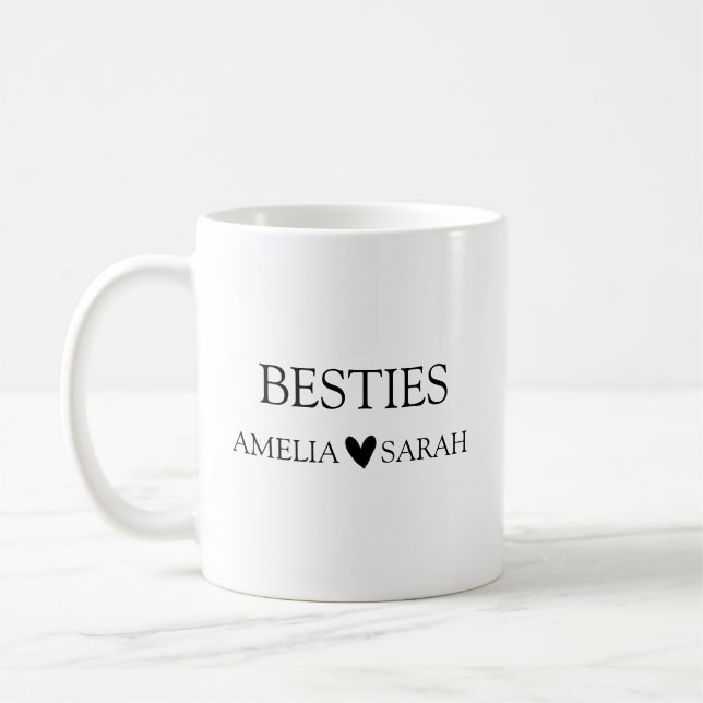 Personalisierter Besties-Kaffeebecher, Geschenk fü Kaffeetasse (Links)