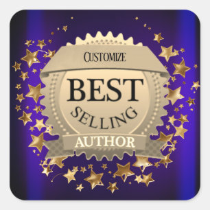 Personalisierter Bestsellerautor Lila Quadratischer Aufkleber