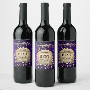 Personalisierter Bestsellerautor Lila Weinetikett