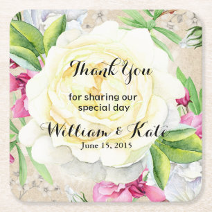 personalisierter Bevorzugungshochzeits-Untersetzer Rechteckiger Pappuntersetzer