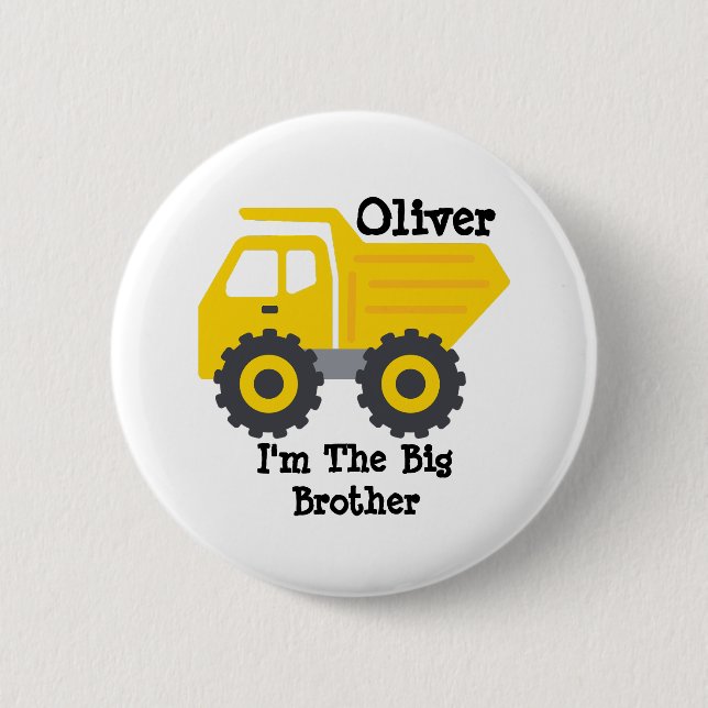 Personalisierter Big Brother Yellow Dump Taster Button (Vorderseite)