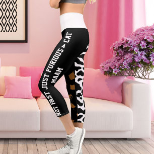 Personalisierter Big Cat Muster Spot Print Animal  Capri Leggings