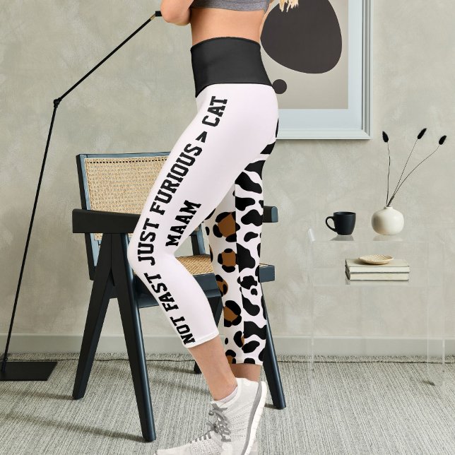 Personalisierter Big Cat Muster Spot Print Animal  Capri Leggings (Von Creator hochgeladen)