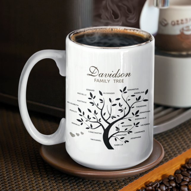 Personalisierter Big Family Tree (20 Namen) Kaffeetasse (Von Creator hochgeladen)