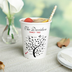 Personalisierter Big Family Tree (20 Namen) Pappbecher