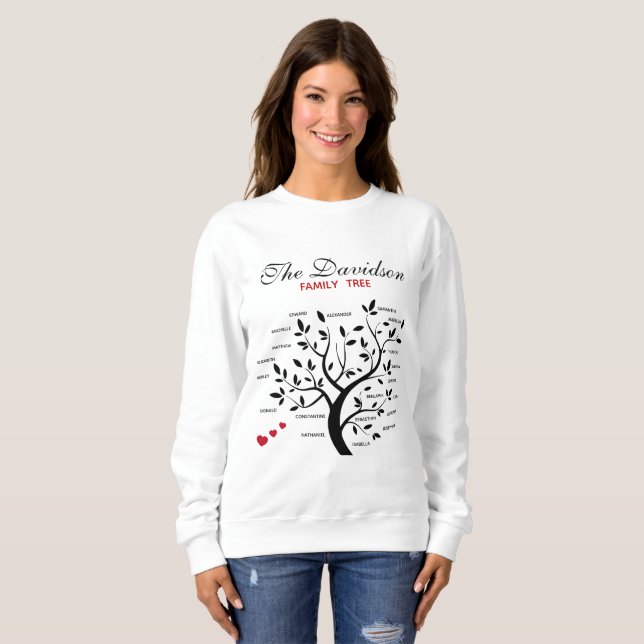 Personalisierter Big Family Tree (20 Namen) Sweatshirt (Vorne ganz)