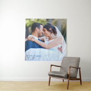 Personalisierter Bild Hochzeitsempfang Dekor Wandteppich