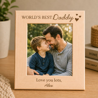 Personalisierter Bilderrahmen 'Bester Papa der Wel Geätzte Rahmen