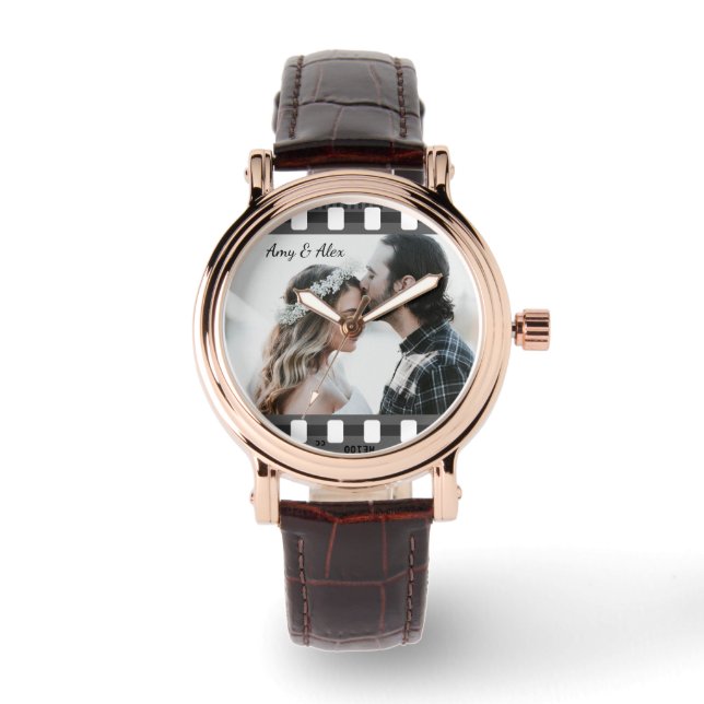 Personalisierter Bilderrahmen für Filmrollen im Tr Armbanduhr (Vorderseite)