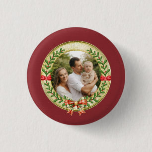 Personalisierter Bilderrahmen und Weihnachtskranz Button