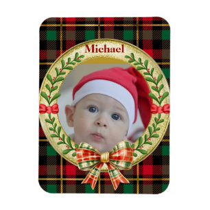 Personalisierter Bilderrahmen und Weihnachtskranz Magnet