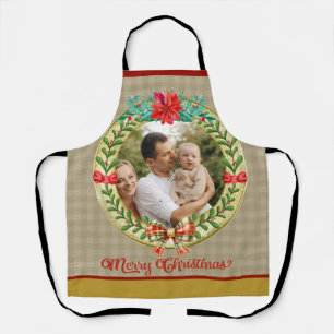 Personalisierter Bilderrahmen und Weihnachtskranz Schürze