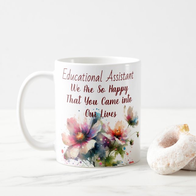 Personalisierter Bildungsassistent / Moderne Blume Kaffeetasse (Mit Donut)