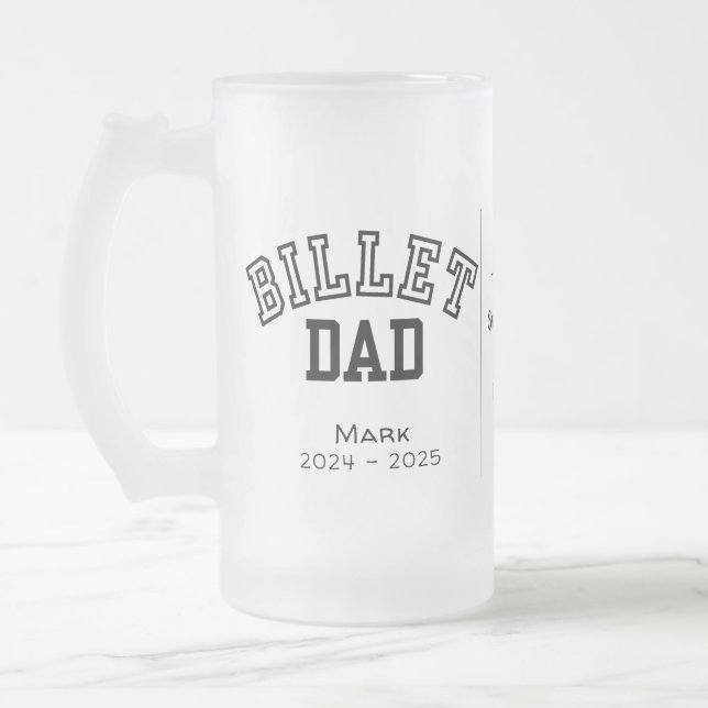 Personalisierter Billet-Vater mit einem wissenscha Mattglas Bierglas (Links)