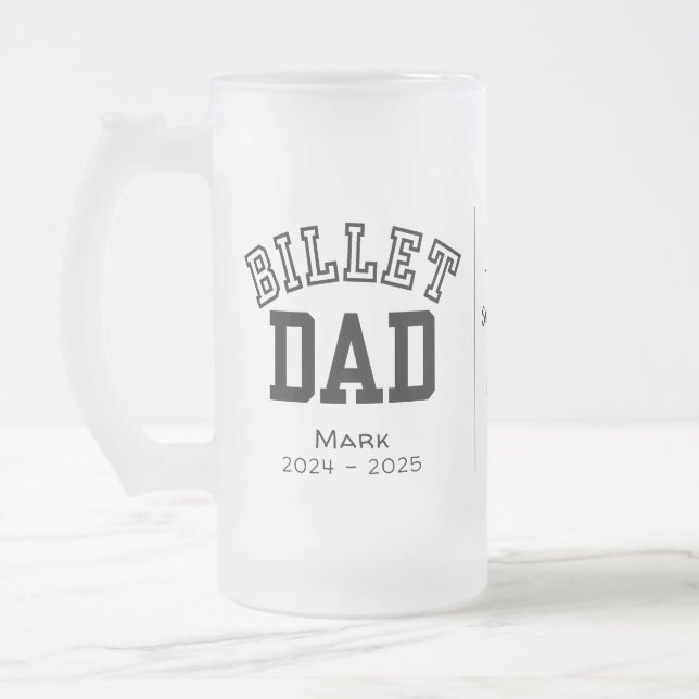 Personalisierter Billet-Vater mit einem wissenscha Mattglas Bierglas (Links)
