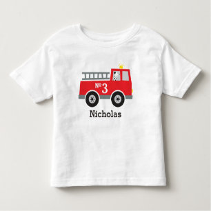 Personalisierter Birthday Fire Truck Kleinkind T-shirt