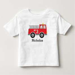 Personalisierter Birthday Fire Truck Kleinkind T-shirt