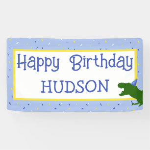Personalisierter "Birthday-Saurus" Dinosaurier Geb Banner
